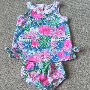 Lilly Pulitzer Floral Sleeveless Baby Outfit